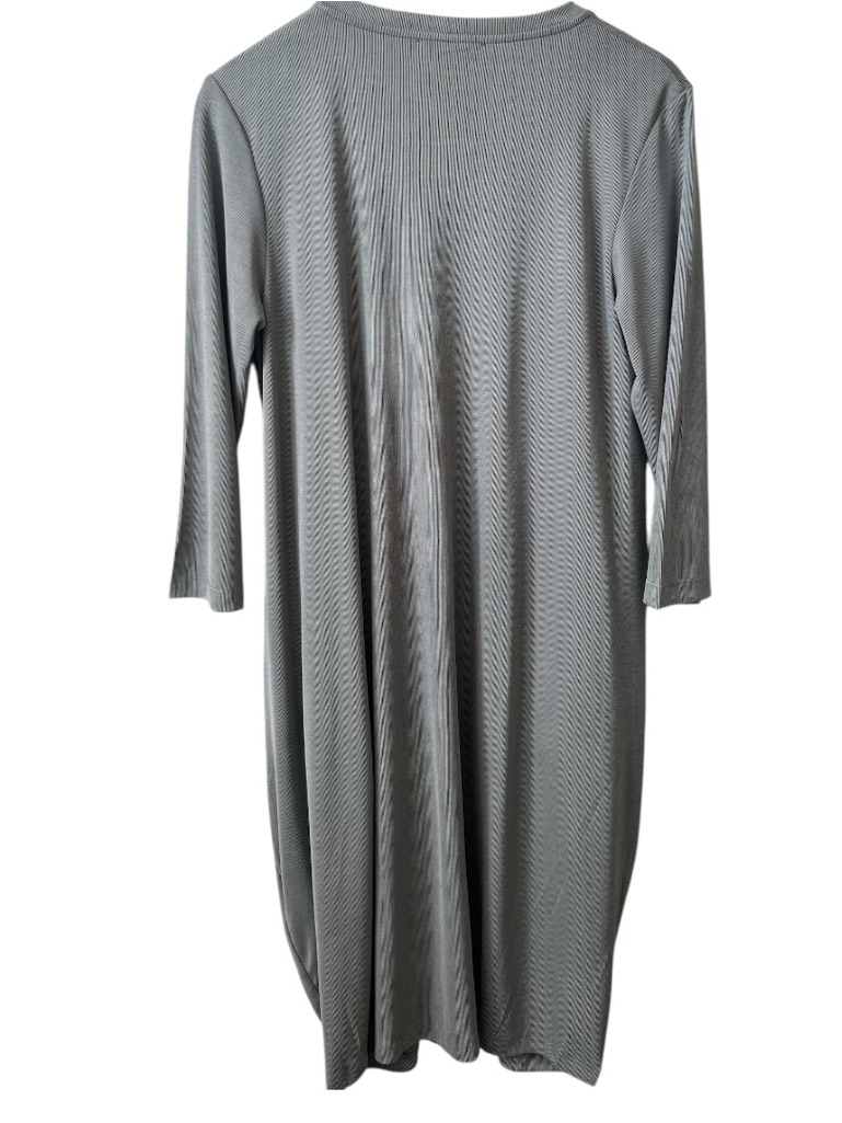 Alembika Essential Draped Cocoon Tunic Jacket Fog Gray Stripe Size 1 Us 6-8 Nwt — image 5 of 8